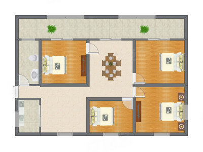 4室1厅 99.08平米