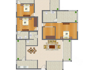 3室2厅 245.21平米