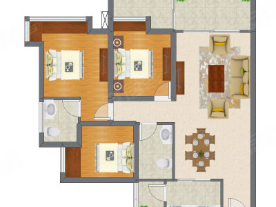 3室2厅 97.64平米户型图