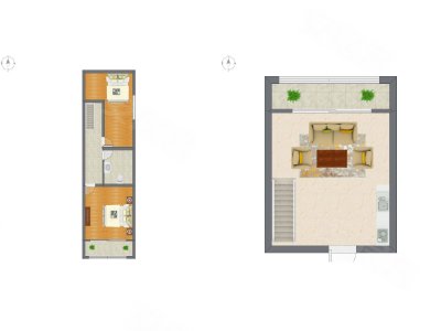 2室2厅 55.47平米
