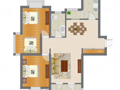 2室2厅 120.23平米
