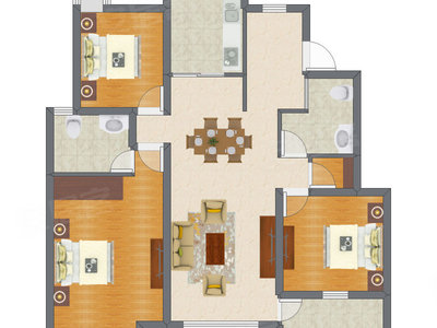 3室2厅 87.89平米