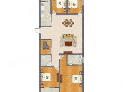 4室2厅 163.95平米