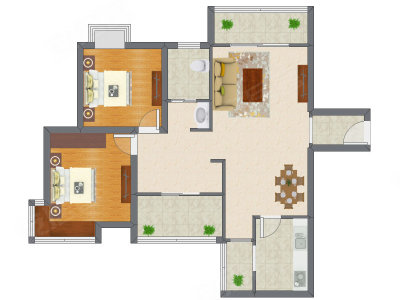 2室2厅 95.23平米