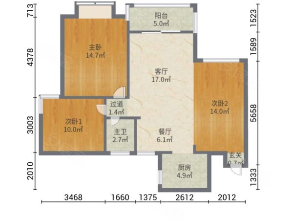 南宁青秀凤岭南莱茵湖畔莱茵湖畔 3室2厅1卫