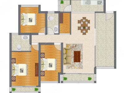 3室2厅 119.11平米