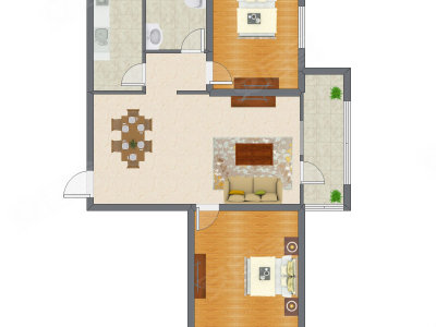2室2厅 101.54平米
