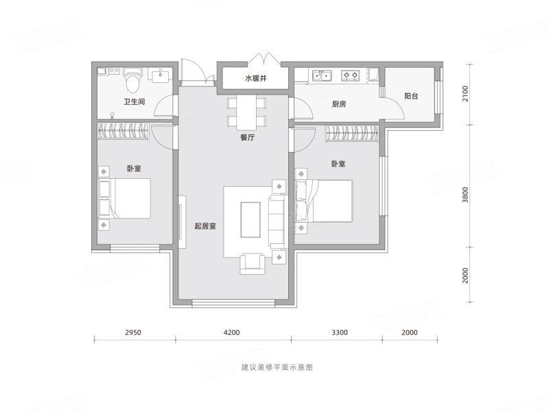 华崴·學府拾號2室2厅1卫101㎡西南135万