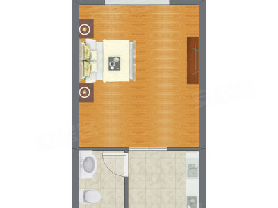 1室0厅 27.69平米户型图