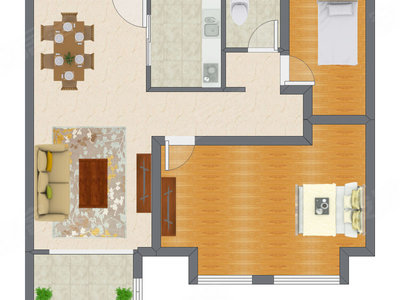 2室2厅 93.67平米户型图