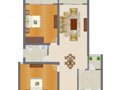 2室2厅 98.52平米