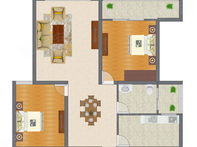 2室2厅 92.83平米