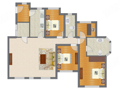4室1厅 143.86平米