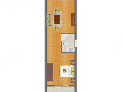 1室1厅 55.60平米