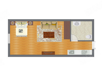 1室1厅 67.60平米户型图