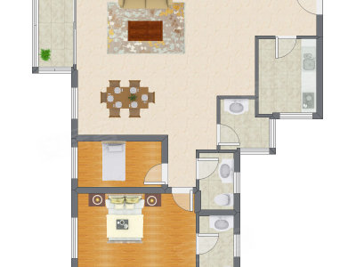 2室2厅 115.50平米户型图