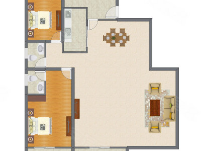 2室1厅 123.84平米