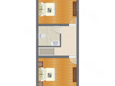 2室1厅 51.52平米