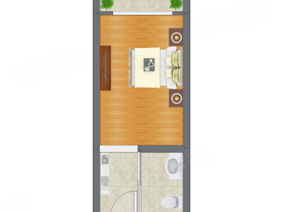1室0厅 36.20平米户型图