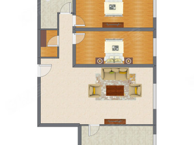 2室1厅 134.00平米户型图