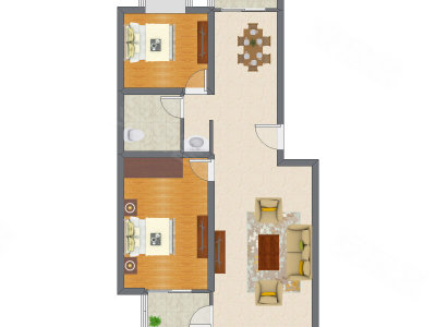 2室2厅 99.50平米
