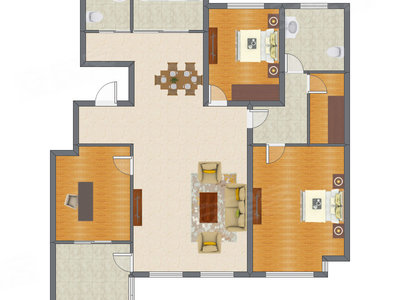 3室2厅 173.90平米