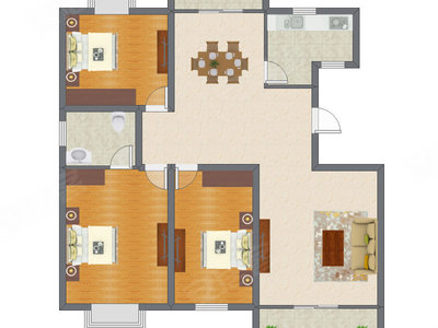 3室2厅 111.67平米