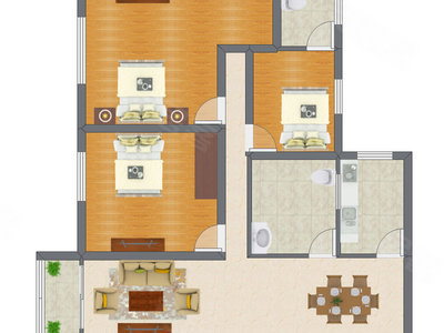 3室2厅 94.25平米