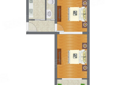 2室0厅 54.28平米户型图