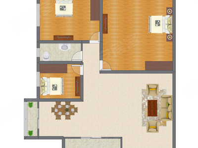3室1厅 97.00平米