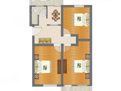 3室2厅 88.75平米