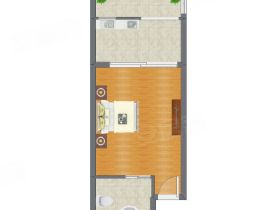 1室0厅 41.86平米户型图