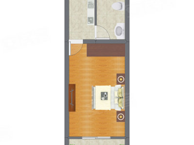 1室0厅 40.40平米