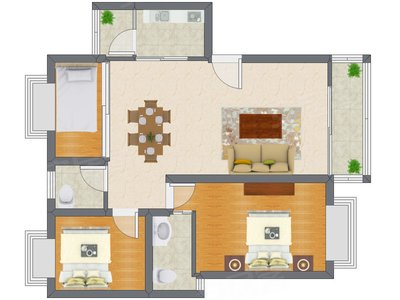 3室2厅 92.40平米