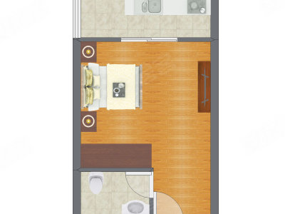 1室0厅 42.66平米户型图
