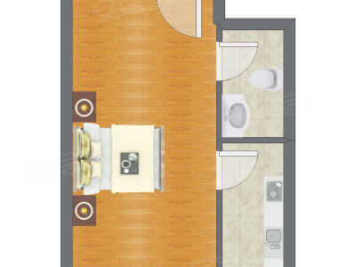 1室0厅 36.05平米户型图