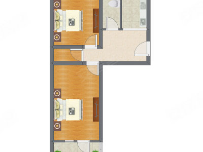 2室1厅 60.20平米户型图