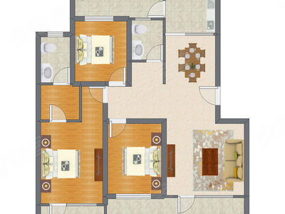 3室2厅 123.22平米