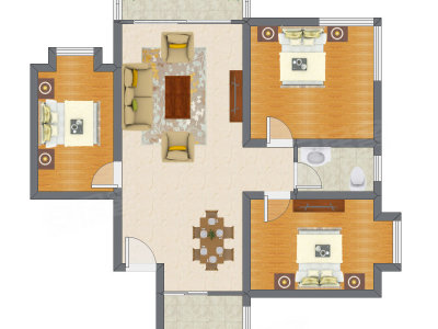 3室2厅 101.20平米户型图