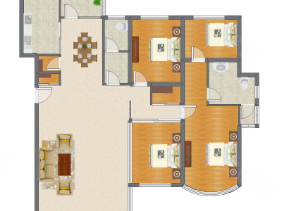 4室2厅 172.26平米户型图