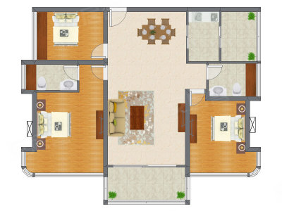 3室2厅 119.86平米户型图