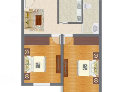 2室1厅 71.70平米