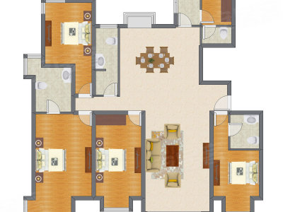4室2厅 214.76平米