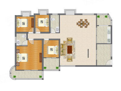 4室2厅 163.69平米