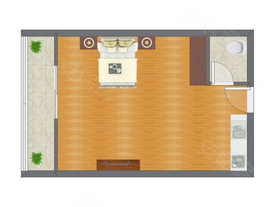1室0厅 59.45平米户型图