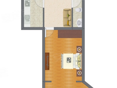 1室1厅 31.12平米