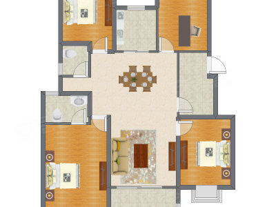 4室2厅 120.00平米户型图