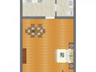1室0厅 59.05平米户型图