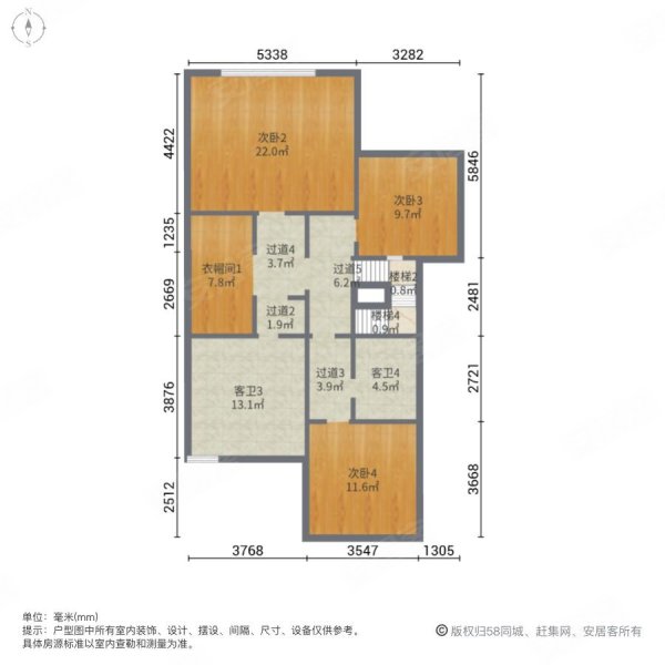 中国铁建西派澜岸5室2厅5卫295.57㎡南北1490万