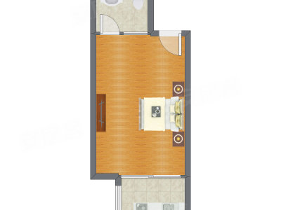 1室0厅 29.44平米户型图